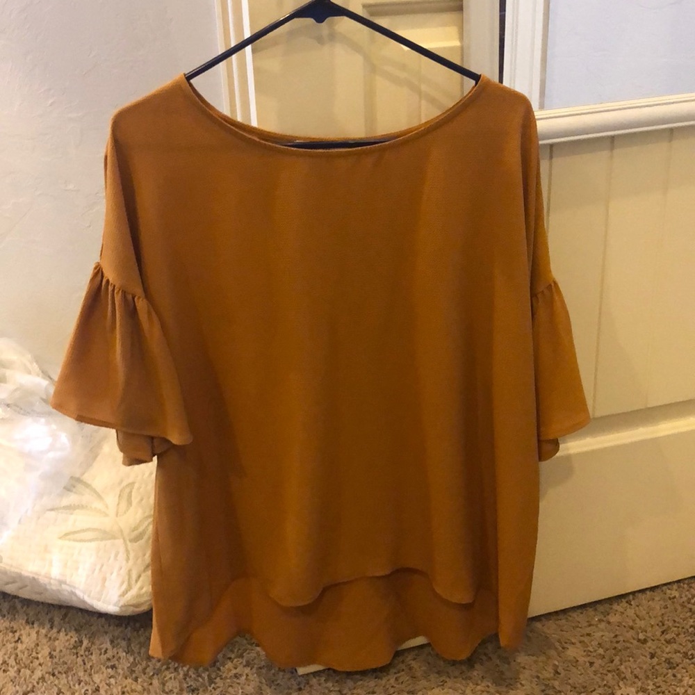 Mustard textured blouse